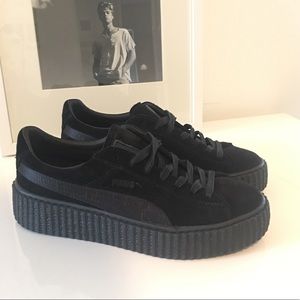 Fenty x Puma Black Suede & Satin Creepers